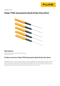 Thumbnail of document Data Sheet - TP40 Automotive Back Probe Pins